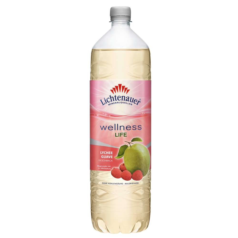 Produktabbildung Lichtenauer Wasser mit Geschmack Wellness Life, Lychee-Guave-Geschmack