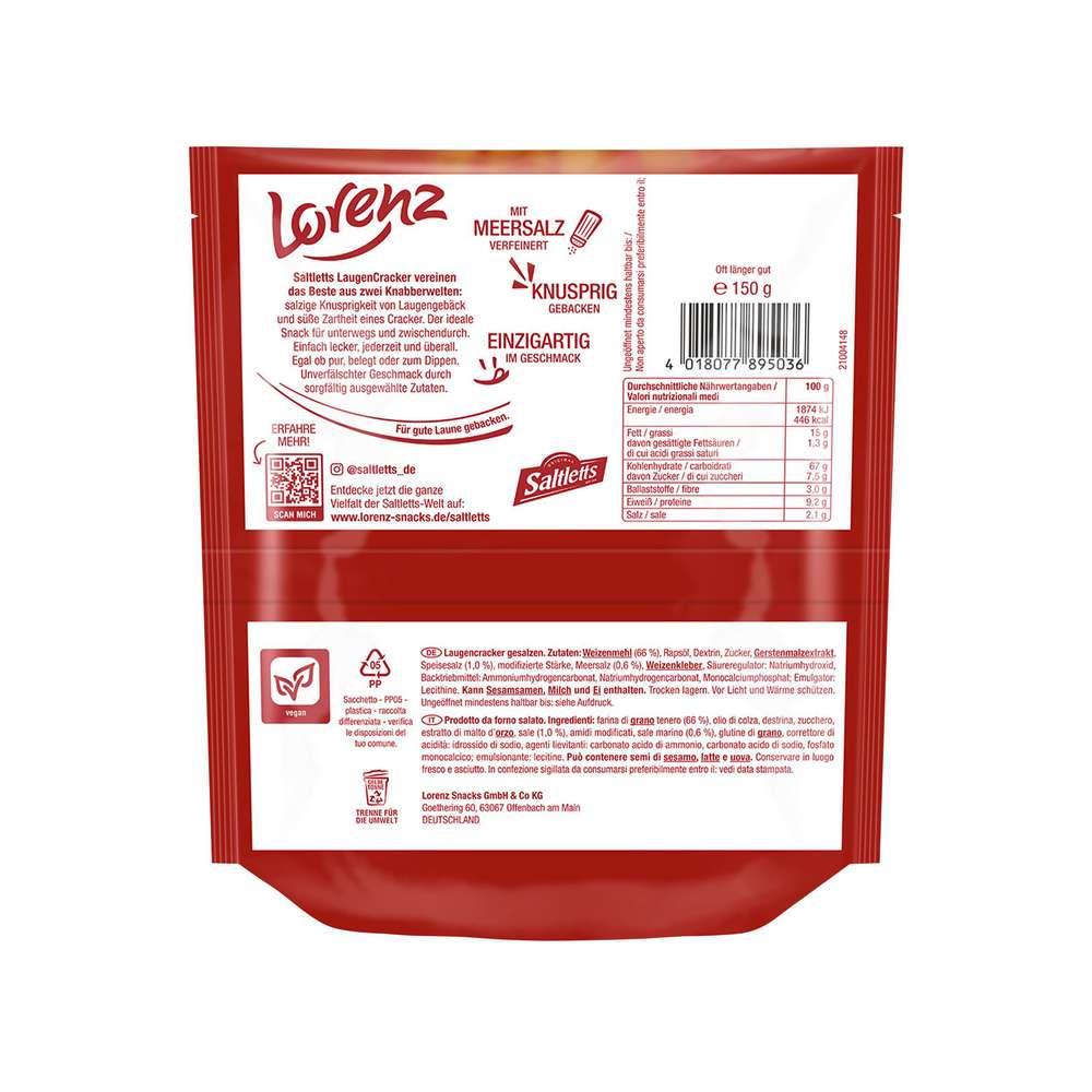 Produktabbildung Saltletts Laugen-Cracker, gesalzen