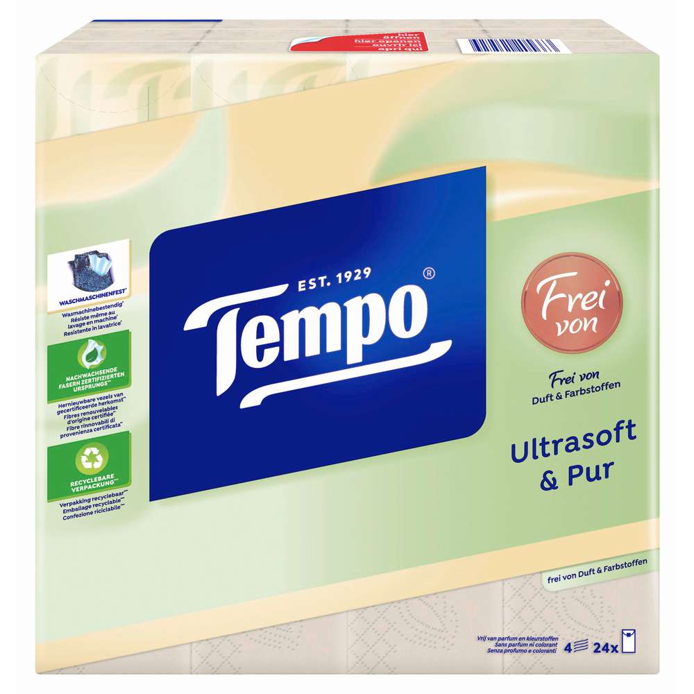 Produktabbildung Tempo Taschentücher natural & soft