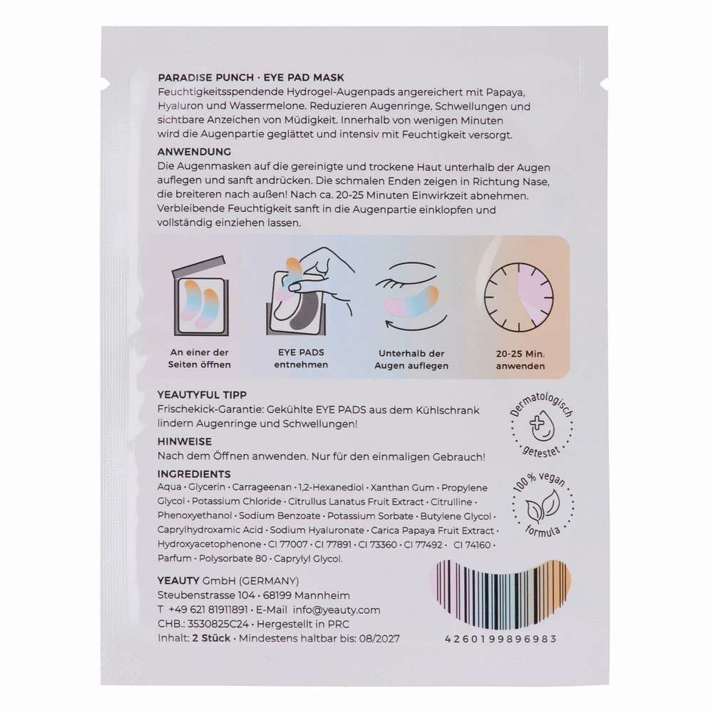 Produktabbildung Yeauty Eye Pads Paradise Punch