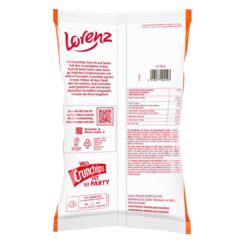 Produktabbildung Lorenz Chrunchips Hot Paprika