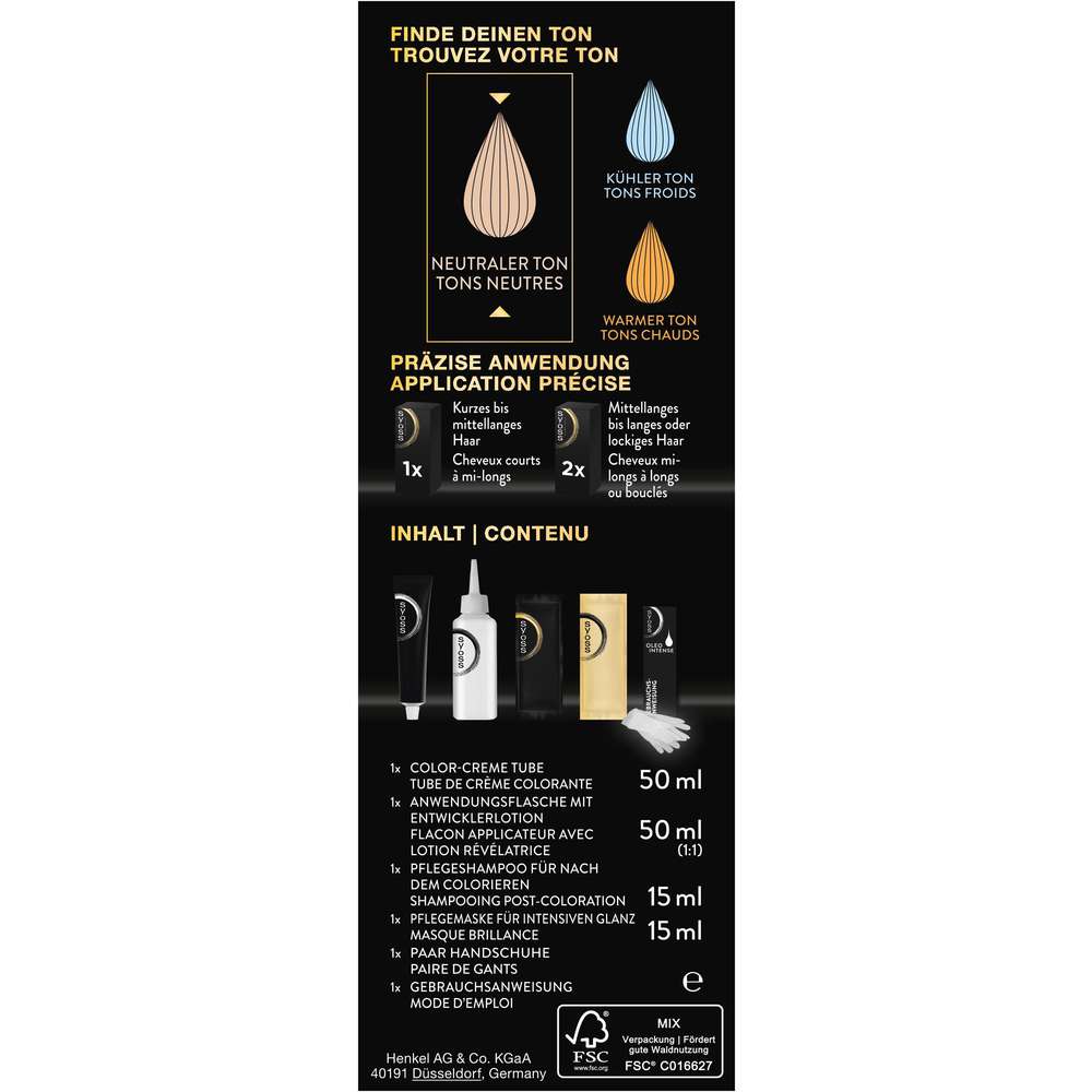 Produktabbildung Syoss Haarfarbe Oleo, 1-10 Schwarz