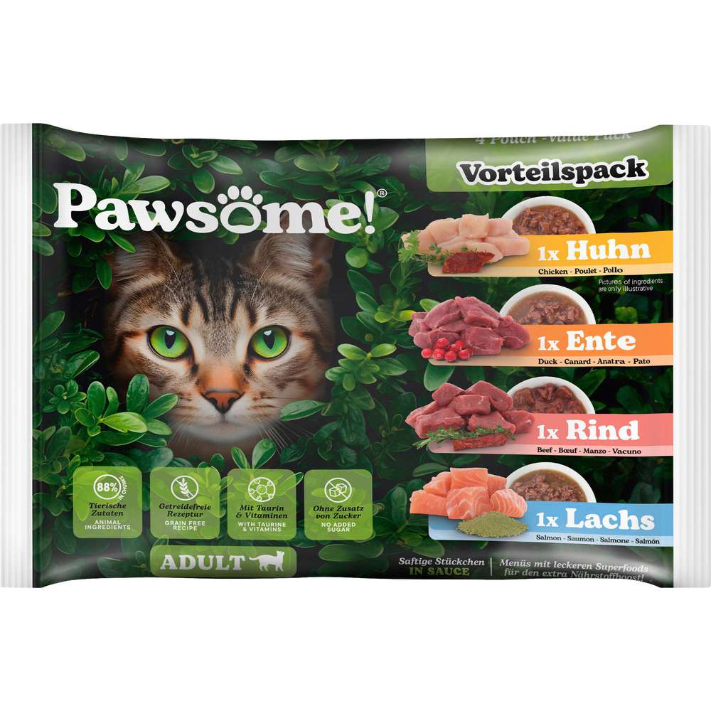 Produktabbildung Pawsome Katzen-Nassfutter Adult, Mixpack
