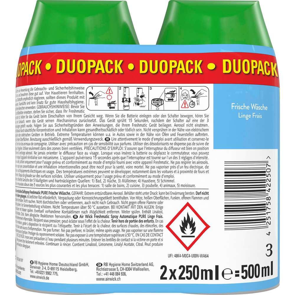Produktabbildung Air Wick Luferfrischer Freshmatic, Frische Wäsche, Nachfüllpack