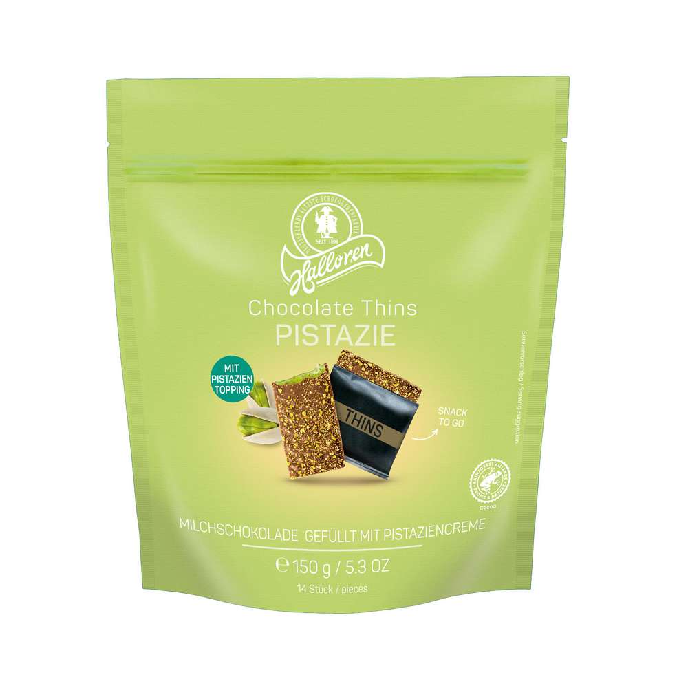 Produktabbildung Halloren Chocolate Thins Pistachio 