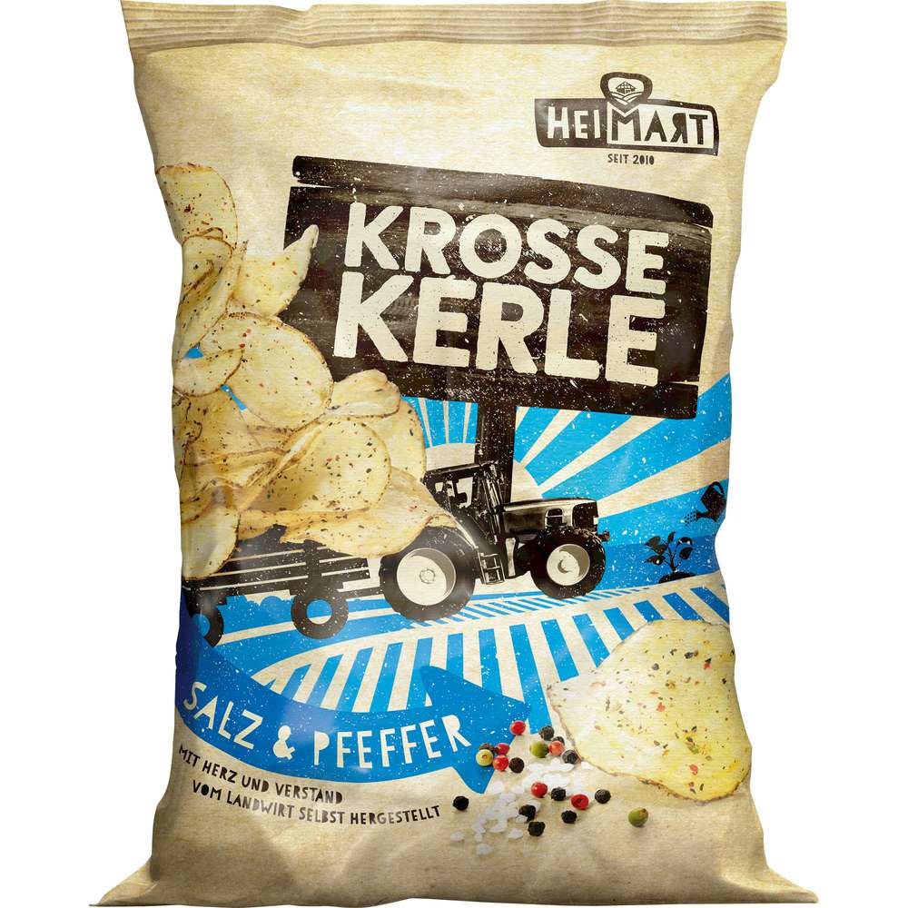 Produktabbildung Krosse Kerle Chips, Salz & Pfeffer
