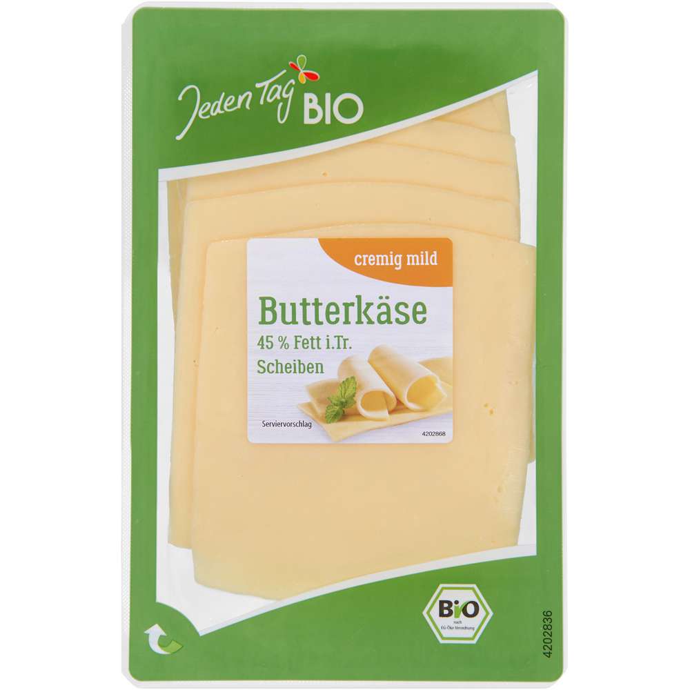Produktabbildung Jeden Tag Bio Käsescheiben, Butterkäse