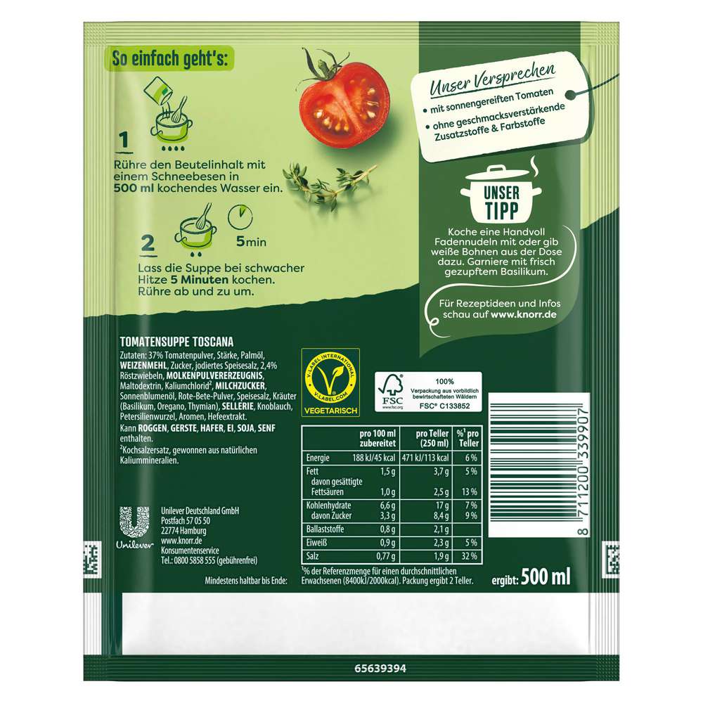 Produktabbildung Knorr Gewürzmischung Feinschmecker, Tomatensuppe Toscana