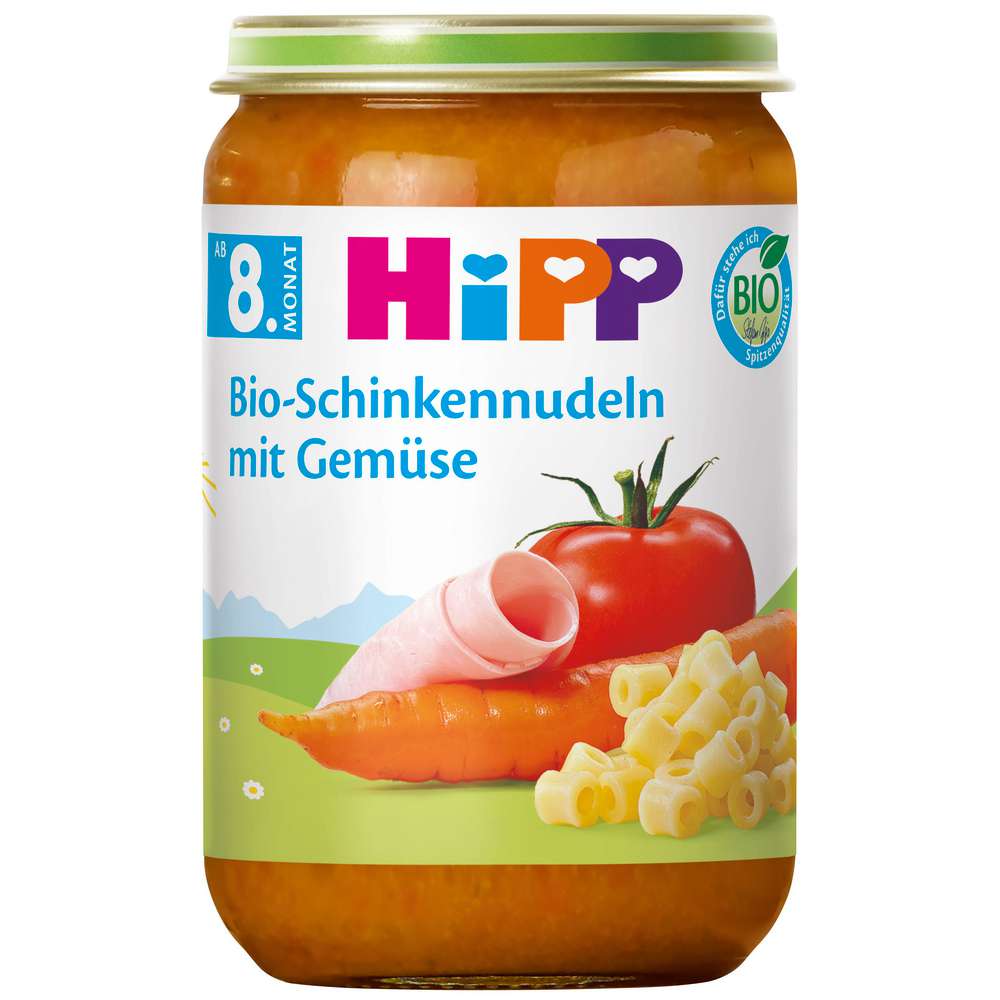 Produktabbildung Hipp Babynahrung Menü, Schinkennudeln