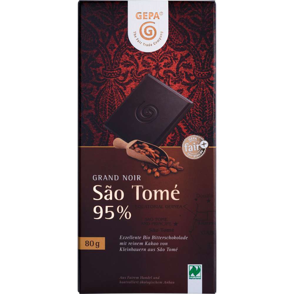 Produktabbildung Gepa Bio Tafelschokolade, Sao Tomé 95% Bitterschokolade