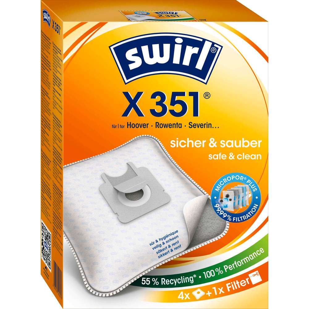 Produktabbildung Swirl Staubsaugerbeutel X 351, safe & clean