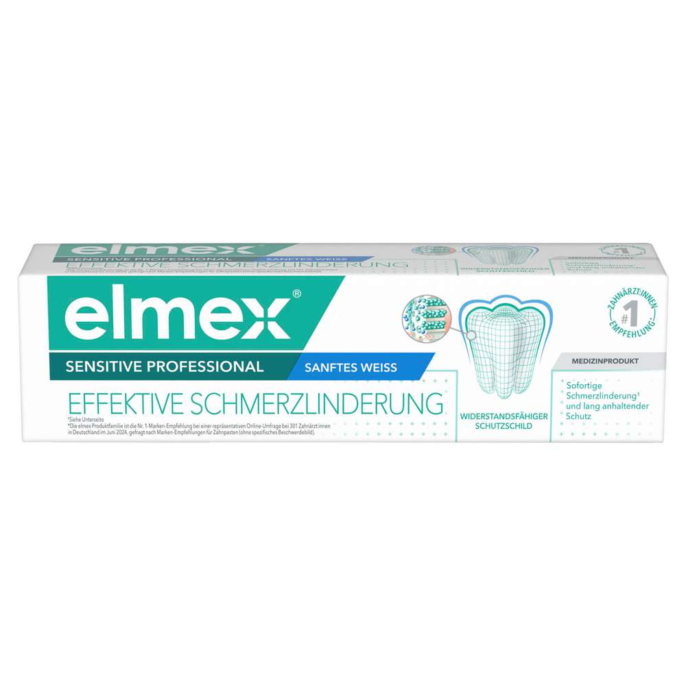 Produktabbildung elmex Zahncreme sensitiv professional, sanftes weiß