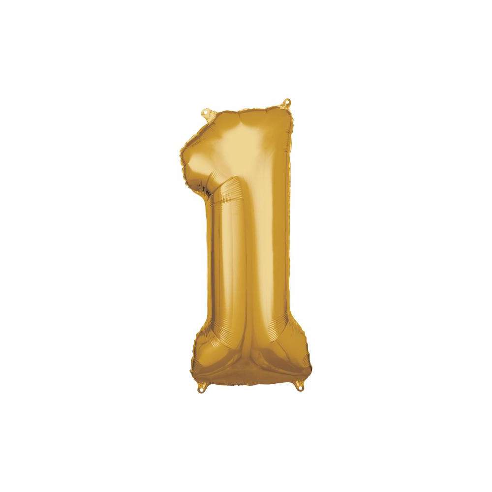 Produktabbildung amscan Folienballon gold, große Nummer 1