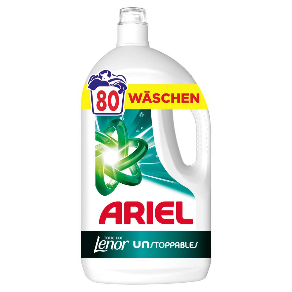 Produktabbildung Ariel Universal-Waschmittel flüssig, Lenor Unstoppables