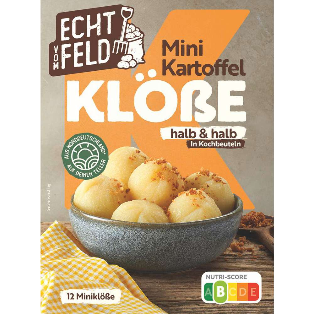 Produktabbildung Echt vom Feld Mini Kartoffelklöße, halb&halb