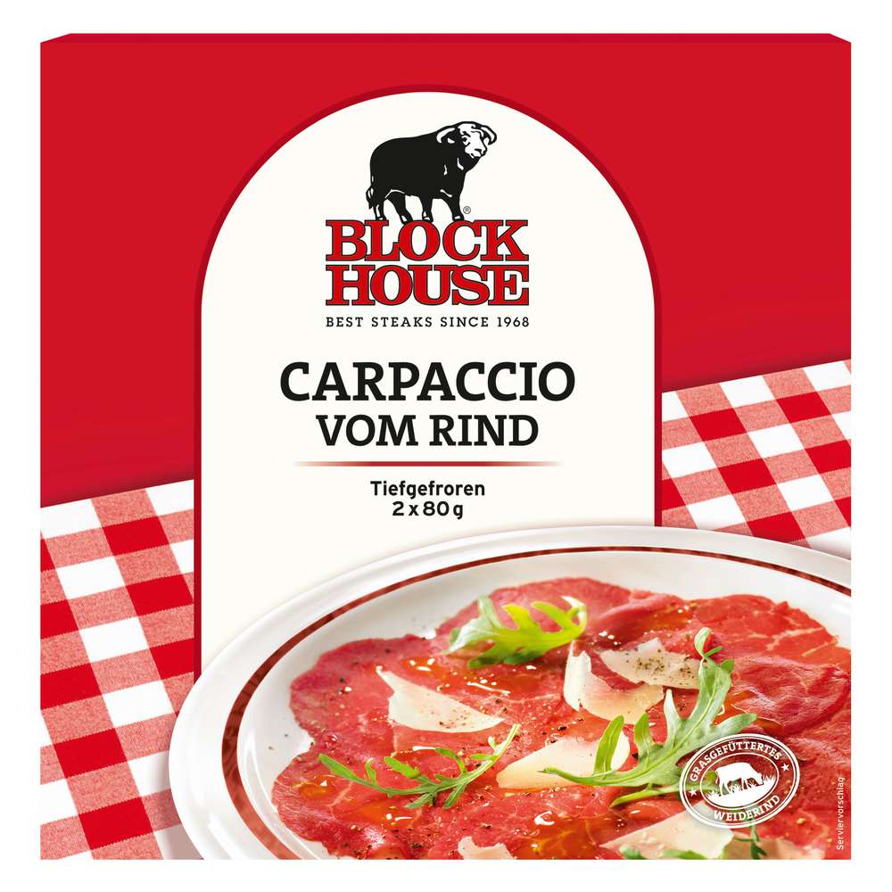Produktabbildung Block House Rinder-Carpaccio, tiefgekühlt