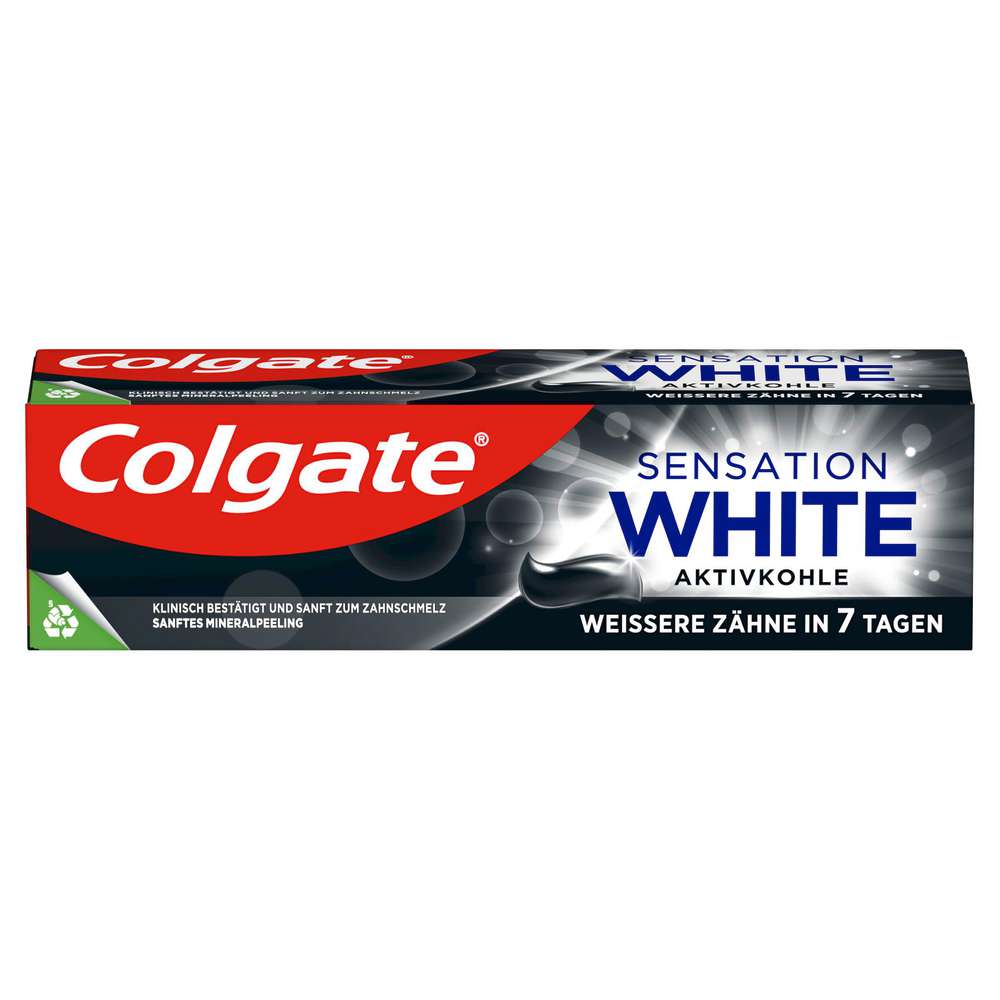 Produktabbildung Colgate Zahncreme Sensation White mit Aktivkohle