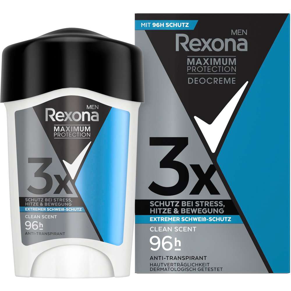Produktabbildung Rexona Deocreme Men Maximum Protection Clean Scent