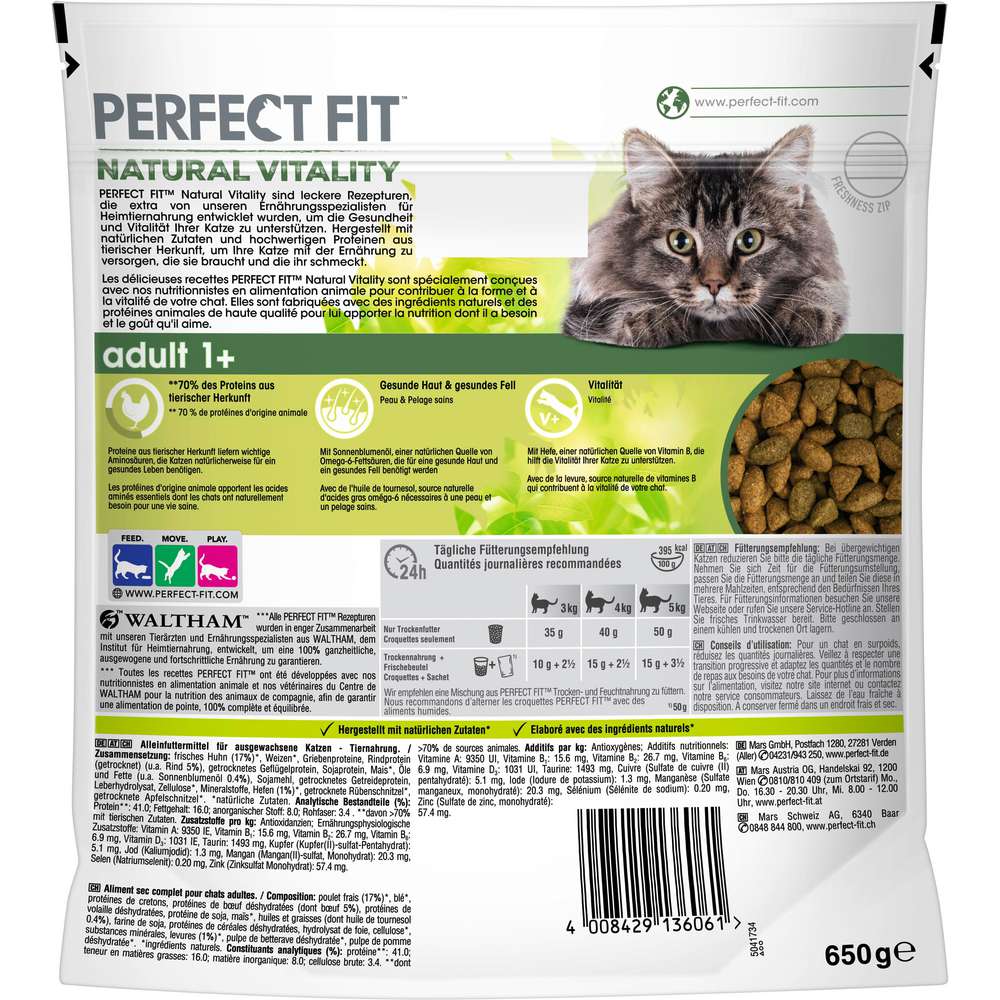 Produktabbildung Perfect Fit Katzen-Trockenfutter Adult, Rind & Huhn
