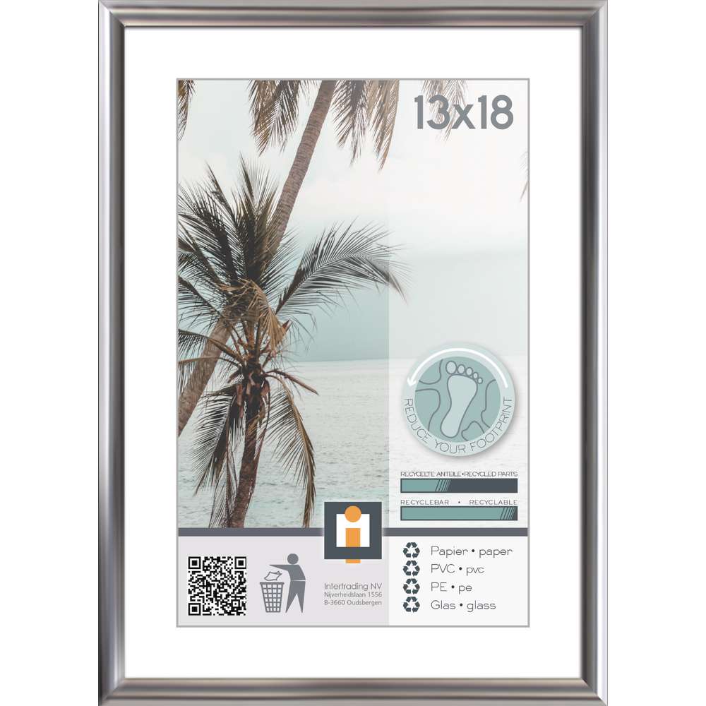 Produktabbildung Kyoto Kunststoffrahmen, 13 x18, Silber