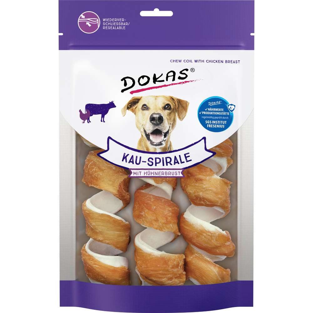 Produktabbildung Dokas Hunde-Snack, Kauspirale, Hühnerbrust