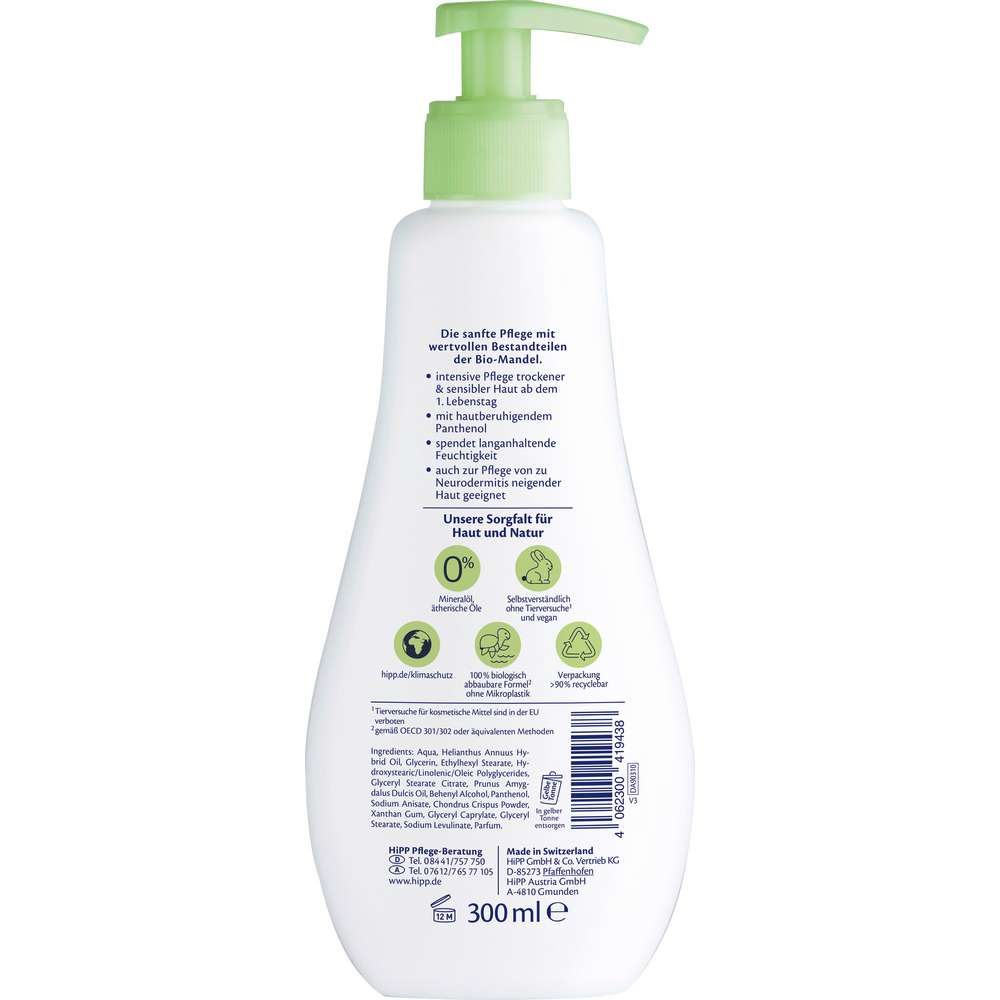 Produktabbildung Hipp Pflegemilch Babysanft, Intensiv