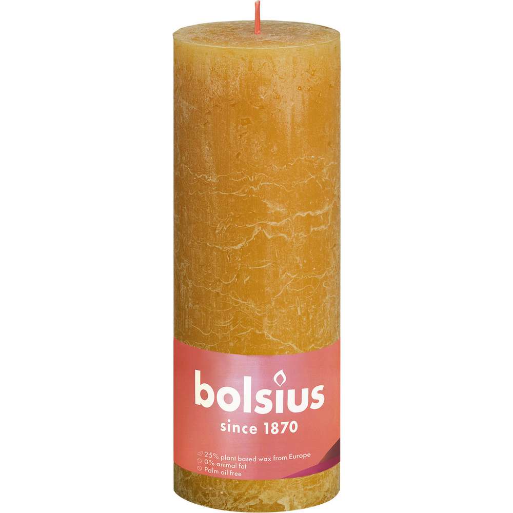 Produktabbildung Bolsius Rustik Kerze 19x6,8cm, honigwabengelb