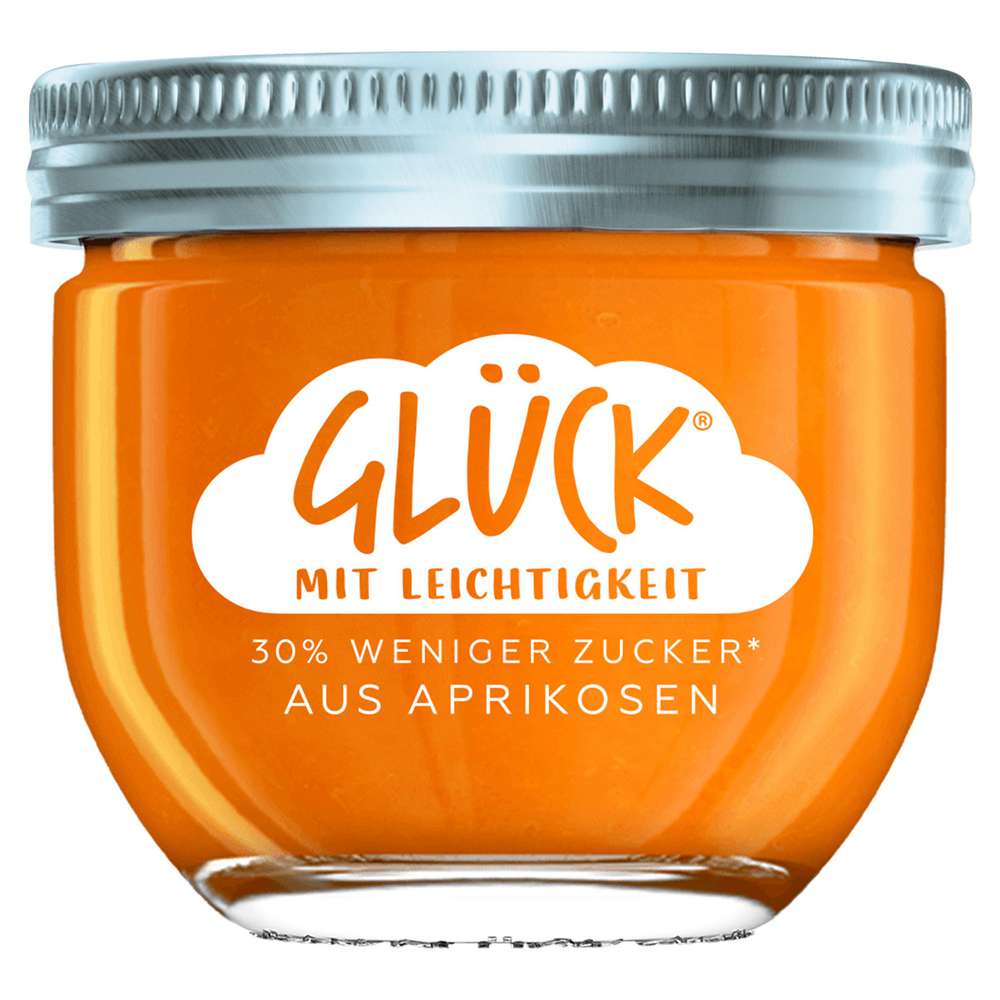 Produktabbildung Glück Fruchtaufstrich mit Leichtigkeit, aus Aprikosen