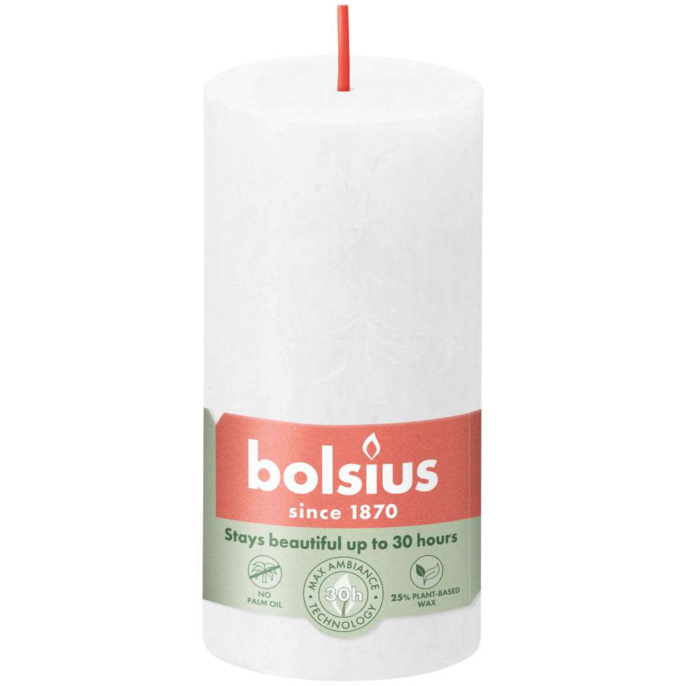 Produktabbildung Bolsius Rustik Kerze 10x5cm, wolkiges weiß