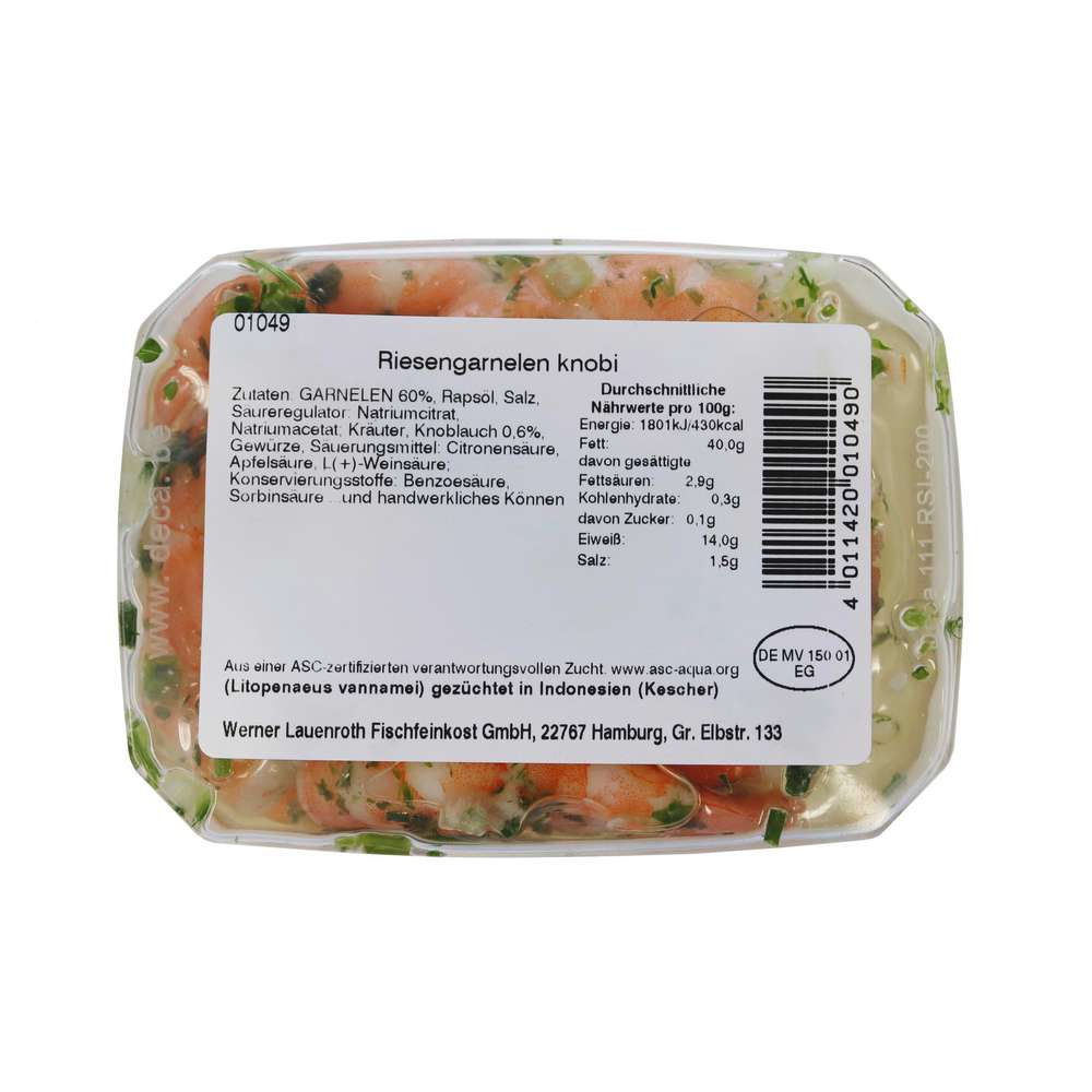 Produktabbildung Werner Lauenroth Garnelen mit Knoblauch