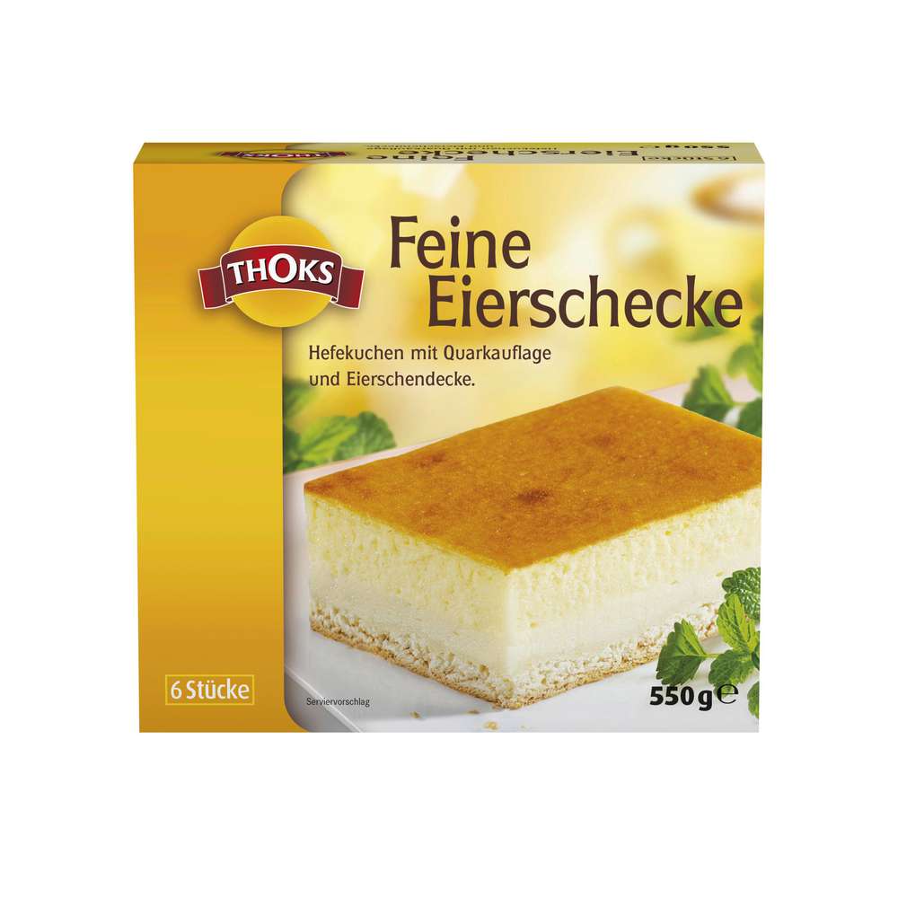 Produktabbildung THOKS Eierschecke Kuchenschnitten, tiefgekühlt