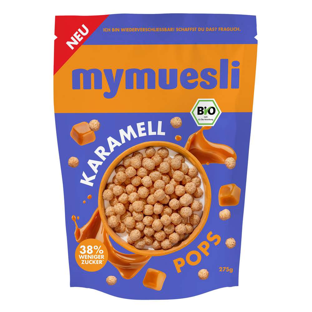 Produktabbildung MyMüsli Bio Cereals, Karamell-Pops