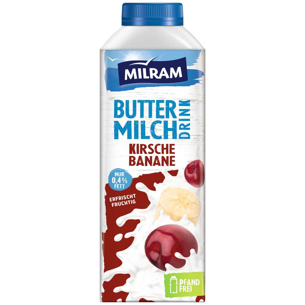 Produktabbildung Milram Fruchtbuttermilch, Kirsche-Banane