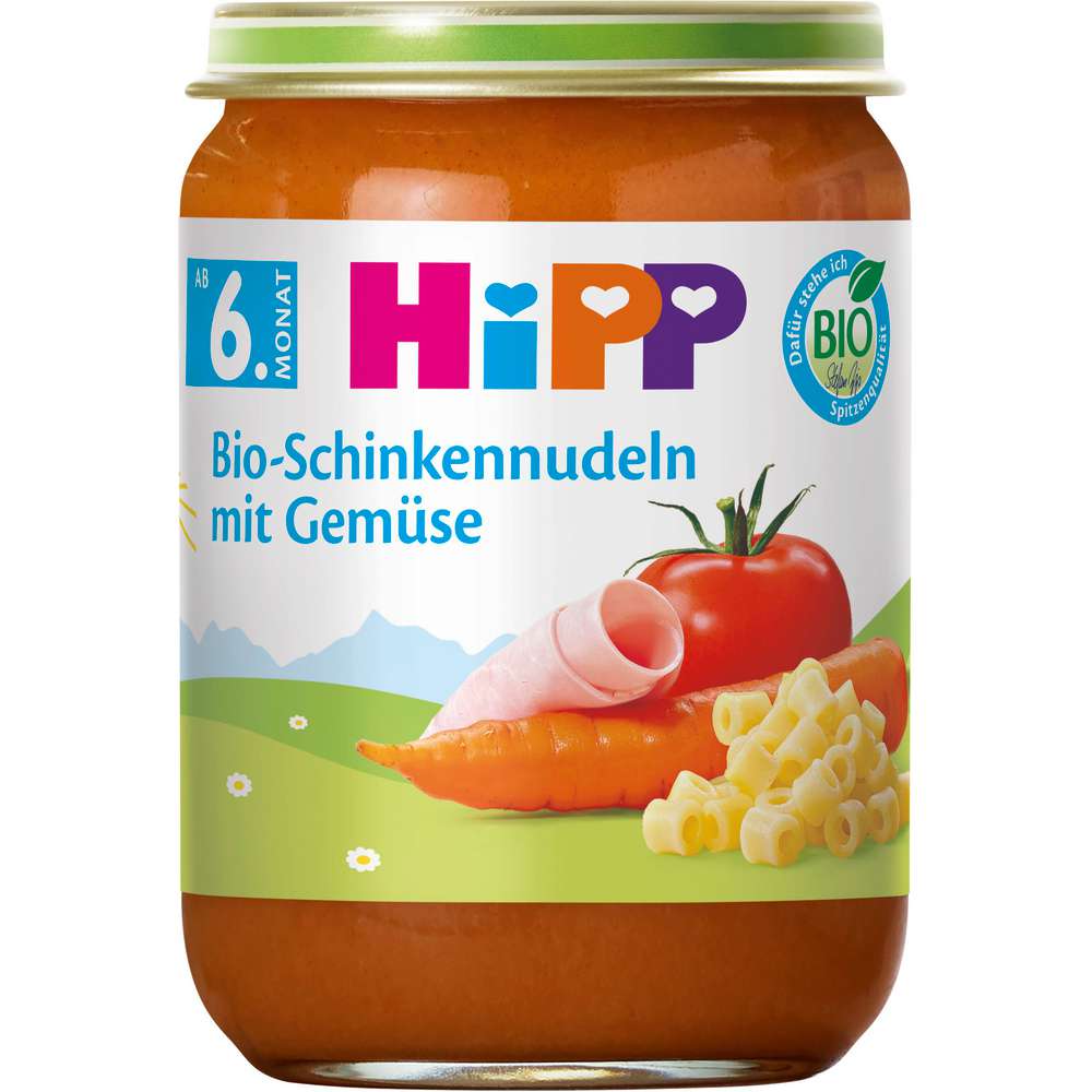 Produktabbildung Hipp Babynahrung Menü, Schinkennudeln