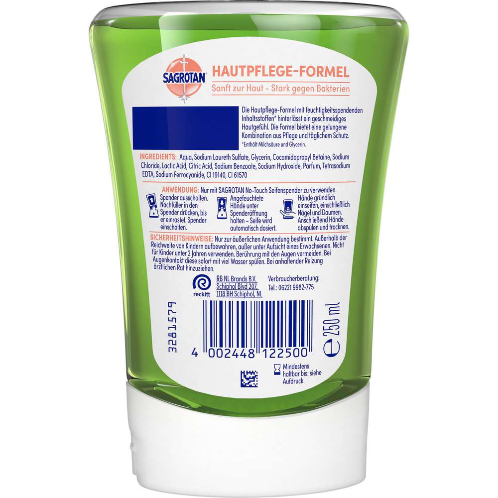 Produktabbildung Sagrotan Flüssige Handseife Nachfüllpack, grüner Apfel & Jasminblüte