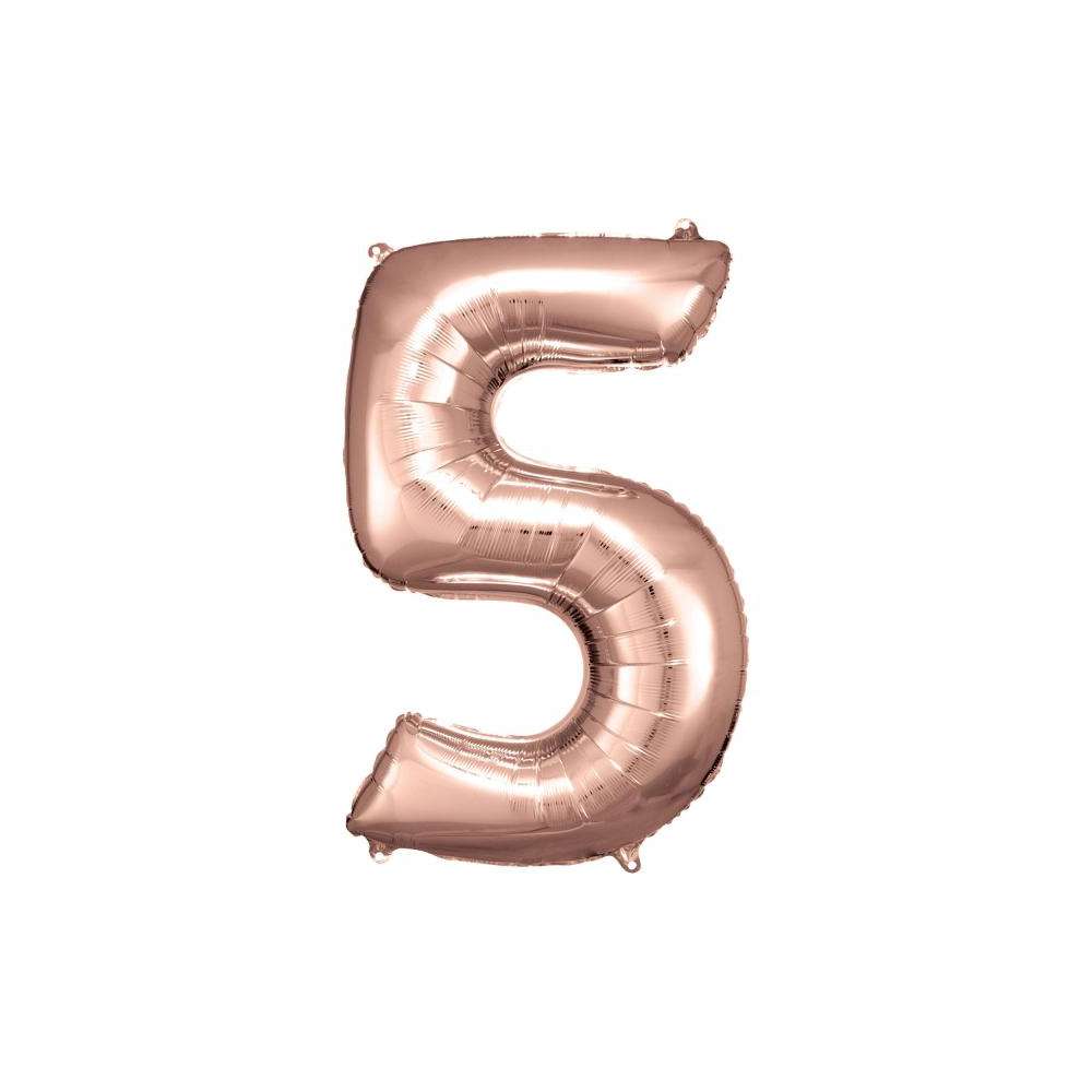 Produktabbildung amscan Folienballon Roségold, große Nummer 5