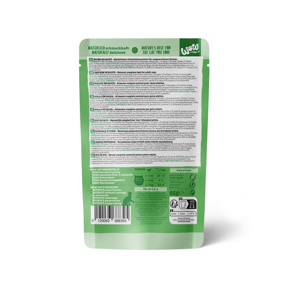 Produktabbildung WOW Katzen-Nassfutter, Huhn/Sauce