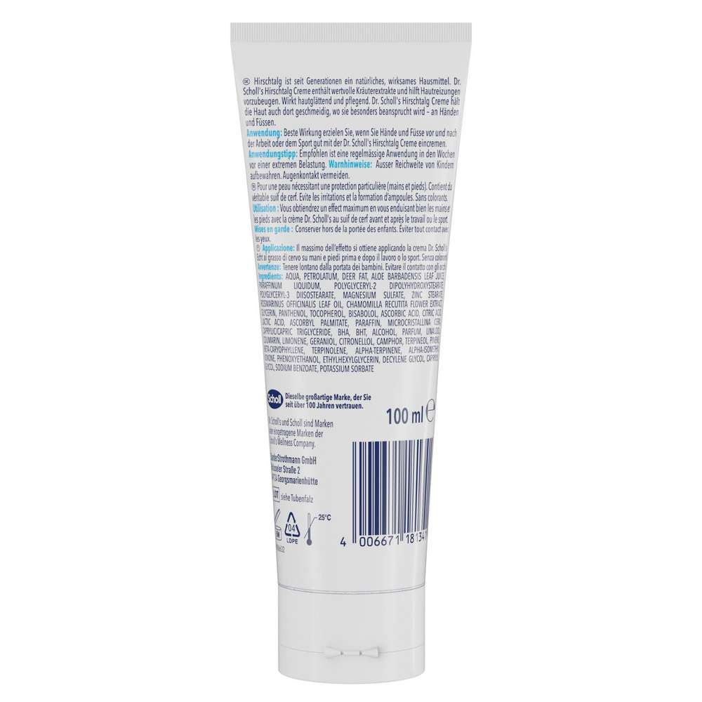 Produktabbildung Scholl Hirschtalg Creme, bei trockener Haut