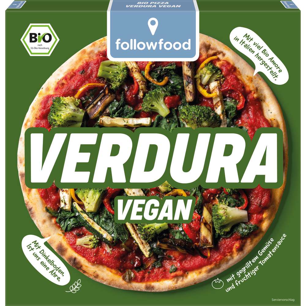 Produktabbildung followfood Bio Pizza Verdura vegan, tiefgekühlt