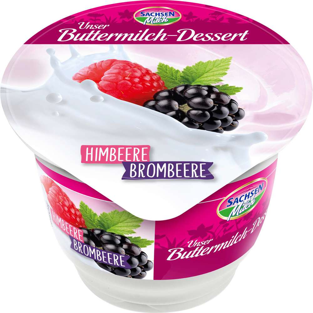 Produktabbildung Sachsenmilch Buttermilchdessert, Himbeere-Brombeere