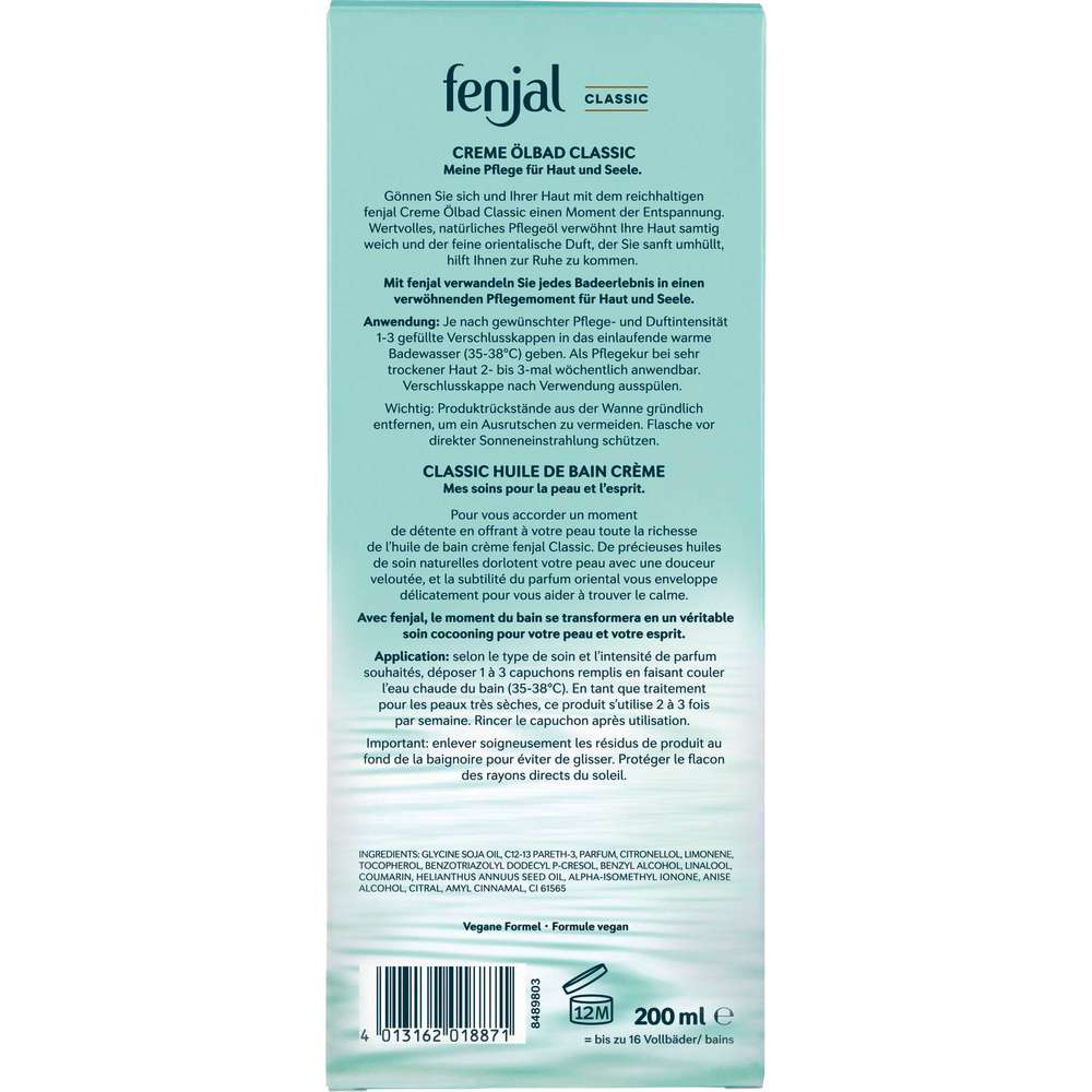 Produktabbildung Fenjal Cremeölbad, Classic