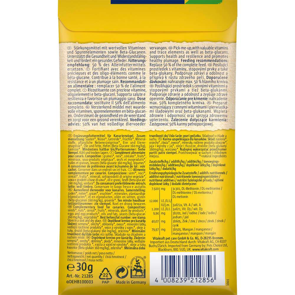 Produktabbildung Vitakraft Vogelfutter, Kanarien-Stärkung