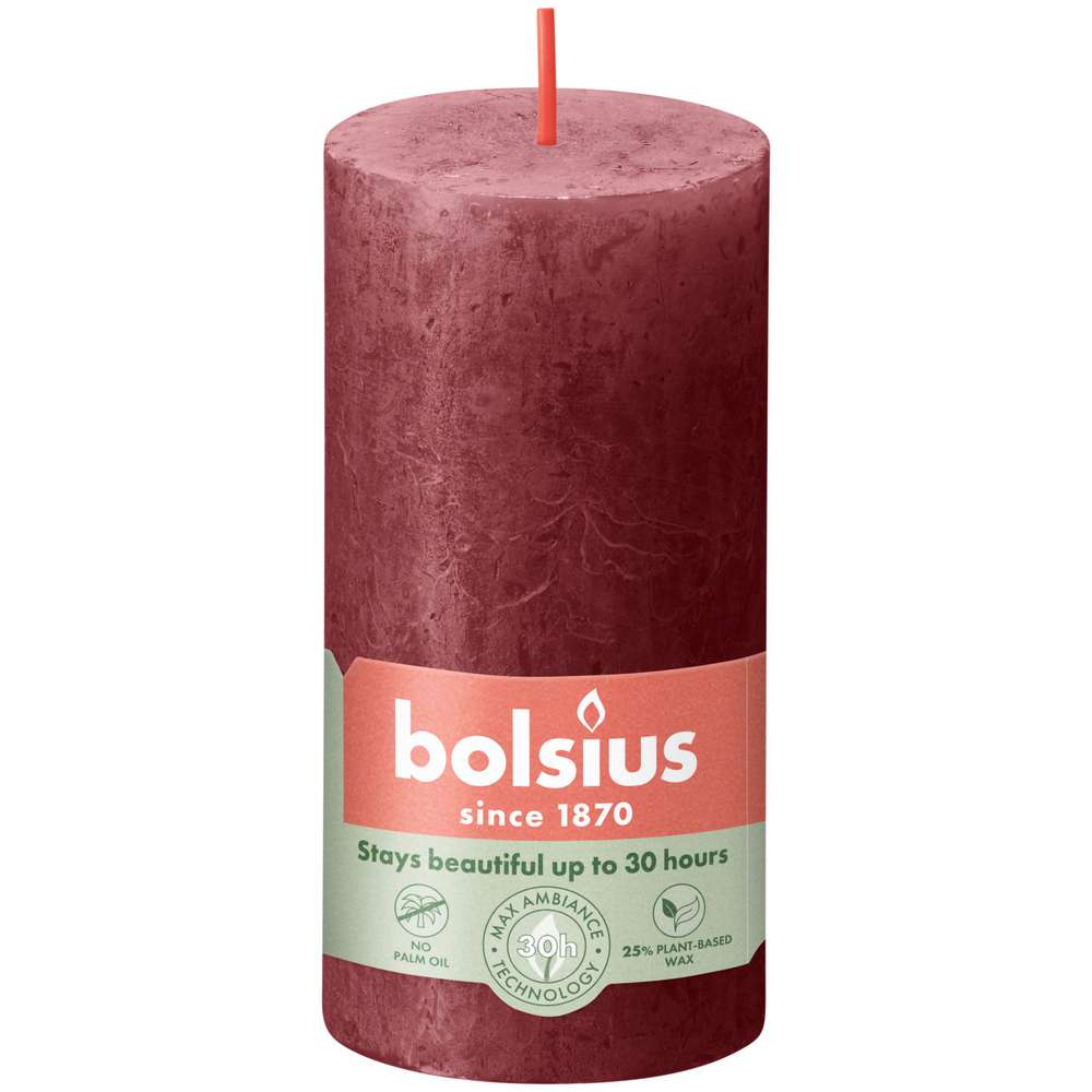 Produktabbildung Bolsius Rustik Kerze 10x5cm, samtot
