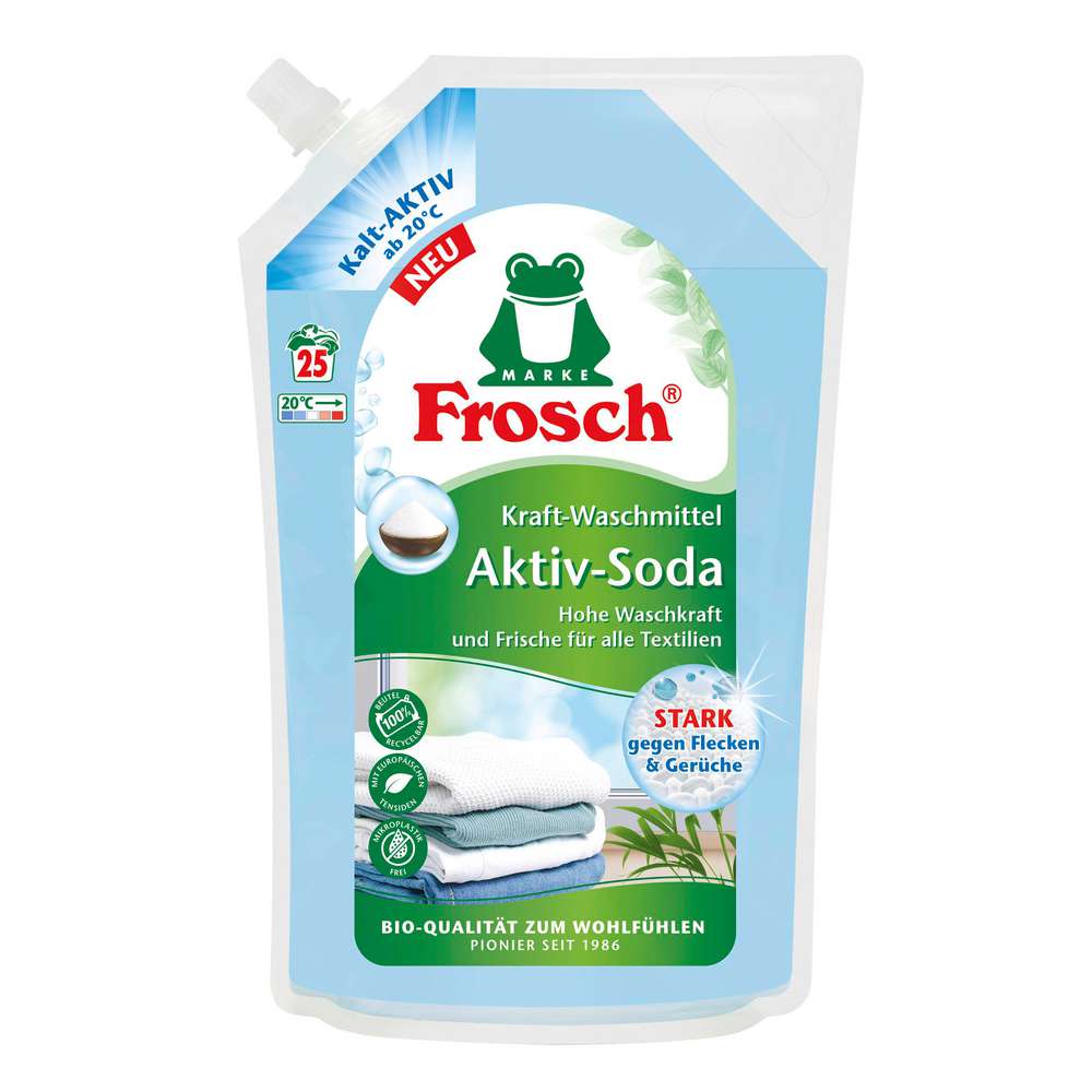 Produktabbildung Frosch Kraft-Waschmittel flüssig, Aktiv Soda
