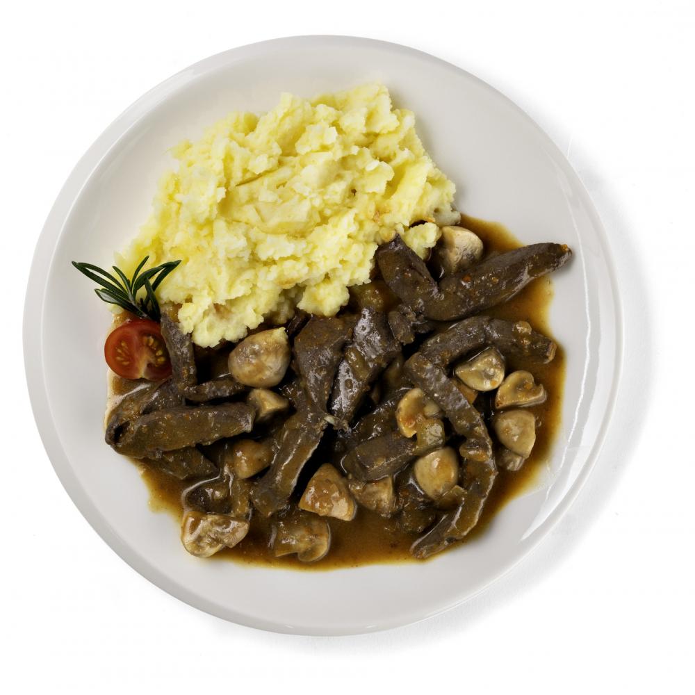 Produktabbildung GLOBUS Tagesgericht Samstag: Rinderleberragout dazu Kartoffelstampf