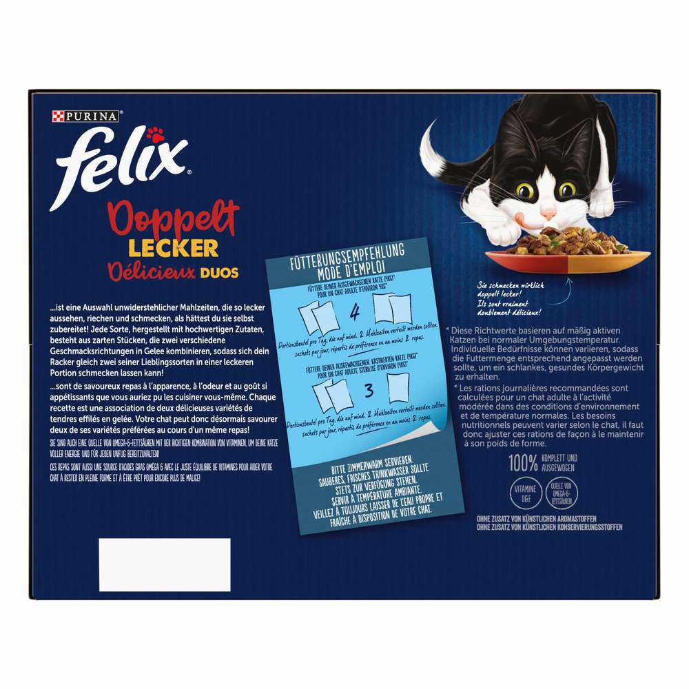 Produktabbildung Felix Katzen-Nassfutter, Doppelt Lecker, Gemüse + Geschmacksvielfalt