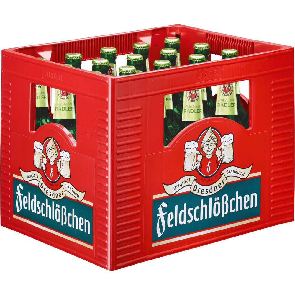 Produktabbildung Feldschlößchen Biermischgetränk Radler, naturtrüb 2,5% (20x 0,500 Liter)