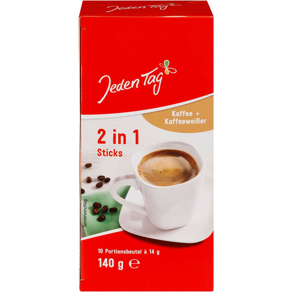 Produktabbildung Jeden Tag Kaffeesticks 2in1, Kaffee+Kaffeeweißer