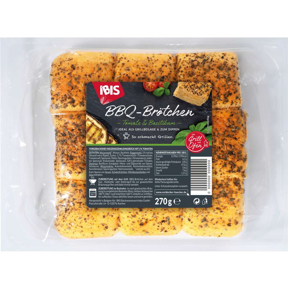 Produktabbildung Ibis BBQ-Brötchen, Tomate & Basilikum