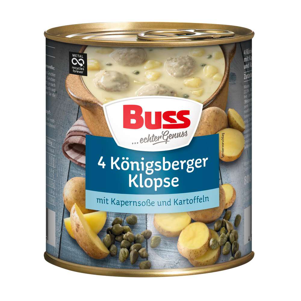 Produktabbildung Buss Königsberger Klopse mit Kapernsoße & Kartoffeln